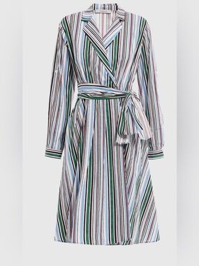 MARELLA Striped Wrap Midi Dress